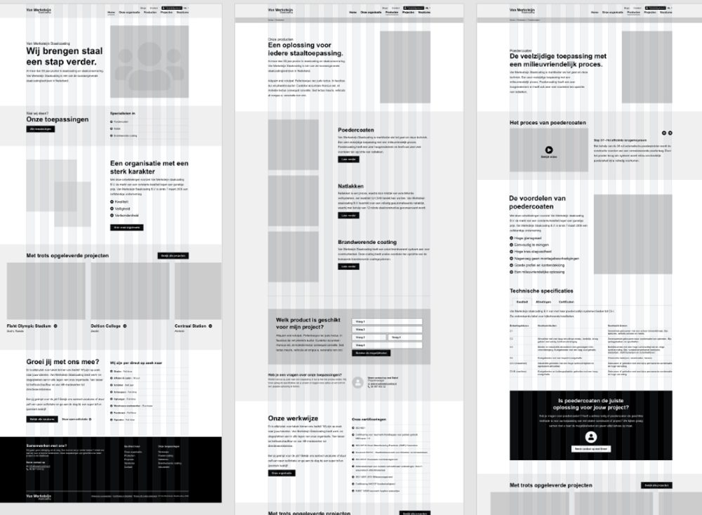 Van Merksteijn Staalcoating Wireframes